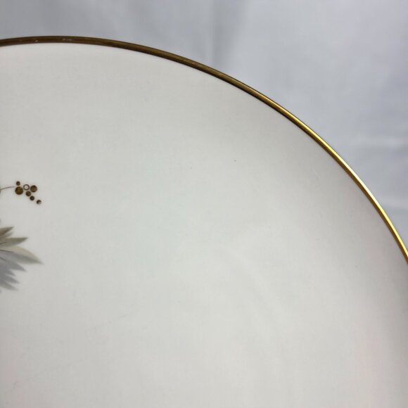TWO Noritake Fantasia Dinner Plates Ivory with Gold Grapes and Gray Tan Leaves - Picture 6 of 14